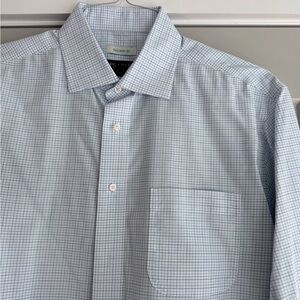 Jos. A. Bank Light Blue Grid Dress Shirt